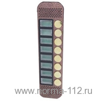JSB-V088K  медь Дверной блок (накладной), на 8 абонента, ЛС 4-х пров., аудиочип MOTOROLA, 400 ТВЛ