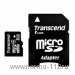Карта памяти Transcend Micro SD 08 Gb Class 4 + adapt