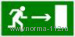 Е 03 Направление к эвакуационному выходу - направо, 150*300 мм, знак самоклеющийся