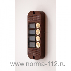 JSB-V084  Дверной блок (накладной), на 4 абонента, ЛС 4-х пров., аудиочип MOTOROLA, 380 ТВЛ,